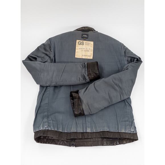 Vintage G-Star RAW GS 33 Distressed Leather Moto Jacket Brown Size S - Picture 10 of 12